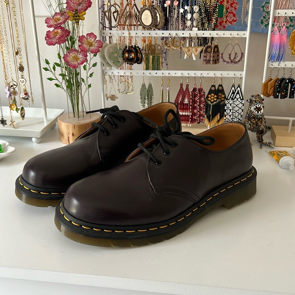 Burgundy Doc Martens Oxfords